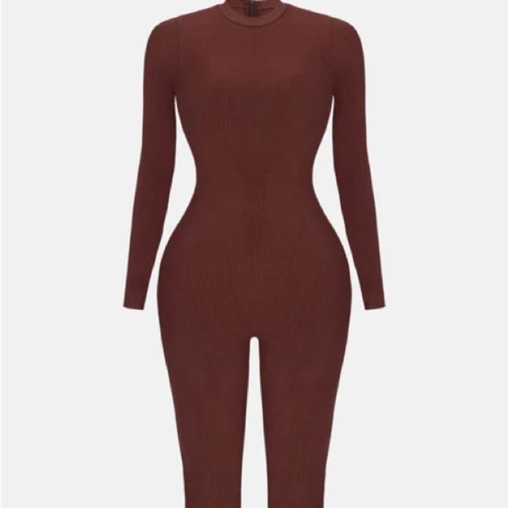Brown Stretchy Jumpsuit